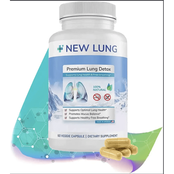Success Chemistry New Lung Premium Lung Cleanse with Mullein & Marshmallow Root for Adults - 60 Capsules