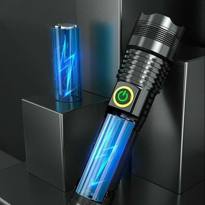 LED Torch USB Rechargeable 1000000 lumens xhp70 most powerful Zoom Flashlight uk 