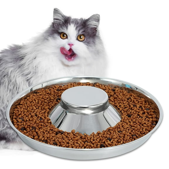 Rirool Stainless Steel Puppy Weaning Bowl Set - Pet Whelping Dishes for Litters, Small Dog Food Water Saucer - M, 11.8 In