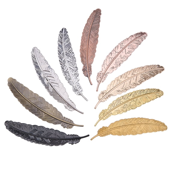 9 Pcs Feather Bookmarks - Cute Feather Shape Book Markers