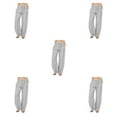 thumbnail image 3 of Sonducket Pantalones de poliéster para mujer Color sólido suelto plisado banda elástica cintura alta Casual verano pantalón largo ropa gris Type2 NO2, 3 of 6
