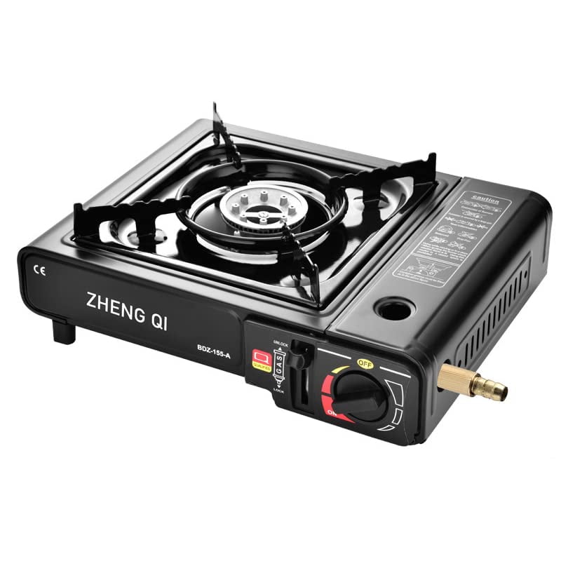 Dual Fuel Portable Gas Stove for Propane & Butane, Camping Stove with