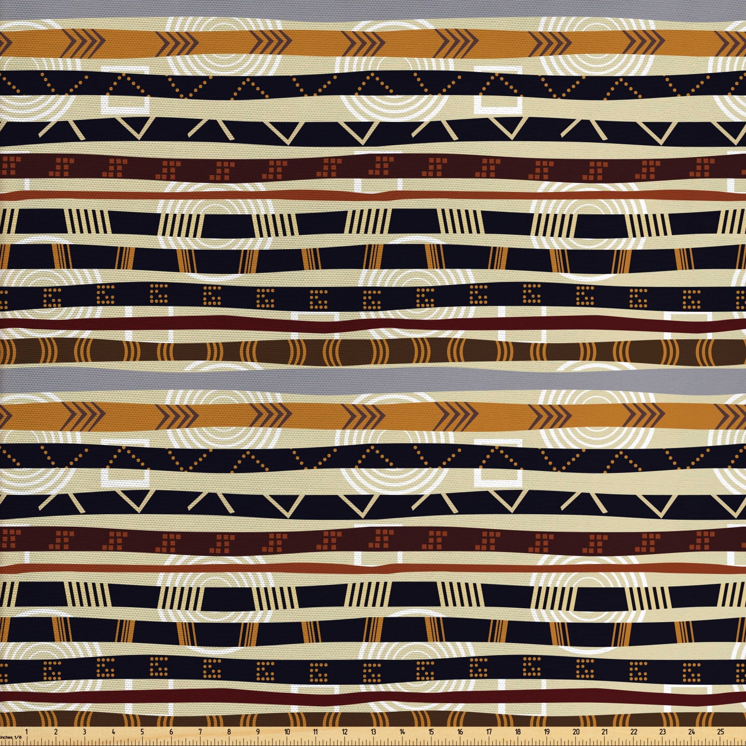 Abstract Upholstery Fabric by the Yard, Ethnic Style Geometric Forms