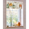 thumbnail image 4 of Fall Valances for Windows, Thanksgiving Green White Pumpkin Leaves Linen Texture Rod Pocket Short Window Valance Curtains Holiday Window Treatment for Kitchen Living Room Bathroom, 42"x12", 4 of 6