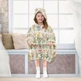 thumbnail image 7 of FORMRS Wearable Blanket Hoodie with Sleeves for Kids Cozy Flannel Sweatshirt, Beige Wildflowers, 7 of 7