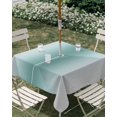 thumbnail image 2 of Turquoise Grey Ombre Outdoor Tablecloth with Umbrella Hole, Modern Abstract Art Gradient Spillproof Waterproof Outdoor Table Cover, Patio Tablecloths for Party/Garden/Picnic, Square 54"x54", 2 of 9