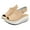 Beige, variant on huanledash Women's Summer Fashion Faux Leather Peep Toe Wedge Sandals Platform Swing Shoes