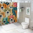 thumbnail image 7 of Orinice Colorful dog shower curtain cute animal cartoon illustration pet puppy funny fabric decoration bathroom polyester waterproof decoration 69x72, 7 of 7