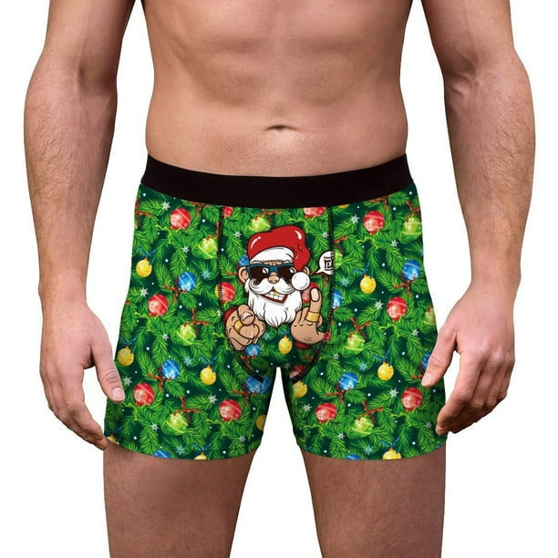 Mens Boxer Briefs Funny Novelty Underwear,Christmas Underwear for Men ...