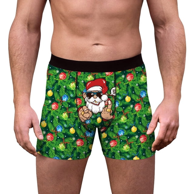 DPTALR Christmas Digital Printing Breathable Close Fitting Men's Underpants Comfortable Boxers