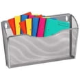 thumbnail image 2 of XCGWST Mesh Single Pocket Wall Mount File Organizer with Mounting Screws & Anchors, Black or Silver, 2 of 4