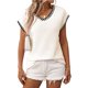 thumbnail image 4 of mfyjkho Tops Para Salir, Camiseta Informal De Manga Corta Con Cuello En V Y Color Liso Para Mujer Tops Para Hacer Ejercicio Para Mujer S, 4 of 8