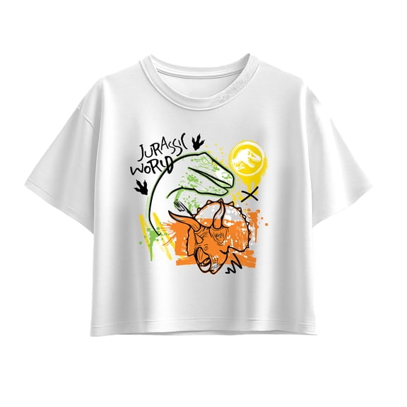 Jurassic World - Sketch Dinos - Youth Girls Boxy T-Shirt