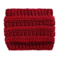 thumbnail image 2 of Baberdicy Women's Ponytail Beanie Hat, Winter Knit Slouchy Hat with Hole, Elastic Warm Cuffed Cap Wine Universal Fit, 2 of 5