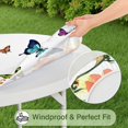 thumbnail image 5 of White Butterfly Flower Field Pattern Round Fitted Tablecloth with Elastic Edge,Dining Table Cover Waterproof,Outdoor Round Tablecloth for Camping,Dining,Indoor and Outdoor, 5 of 7