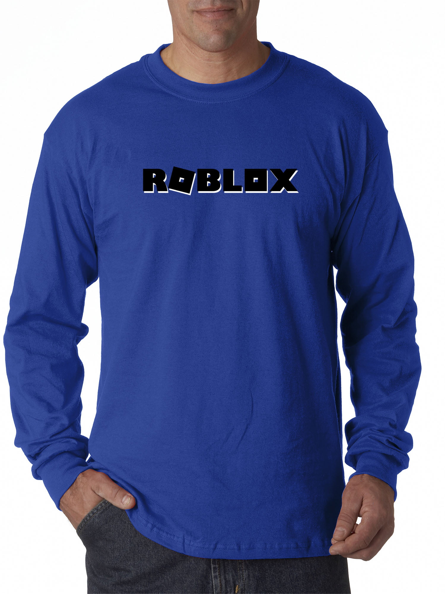 Trendy Usa Trendy Usa 1168 Unisex Long Sleeve T Shirt Roblox Block Logo Game Accent Small Royal Blue Walmart Com Walmart Com - t shirt roblox nike fire