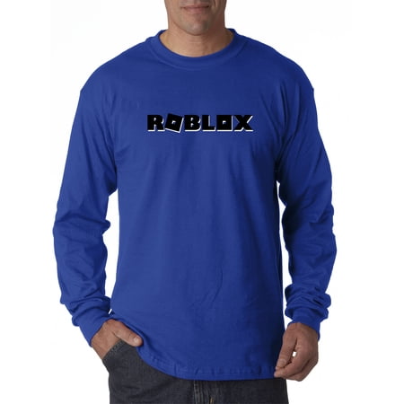 Trendy Usa 1168 Unisex Long Sleeve T Shirt Roblox Block Logo Game Accent Small Royal Blue -