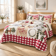 Database Design Thumbnail Patchwork White King Christmas Quilt Set with Deer Tree Snowflake ...