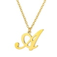 2PCS Necklaces for Women Capital a To Z Stainless Steel Necklace with