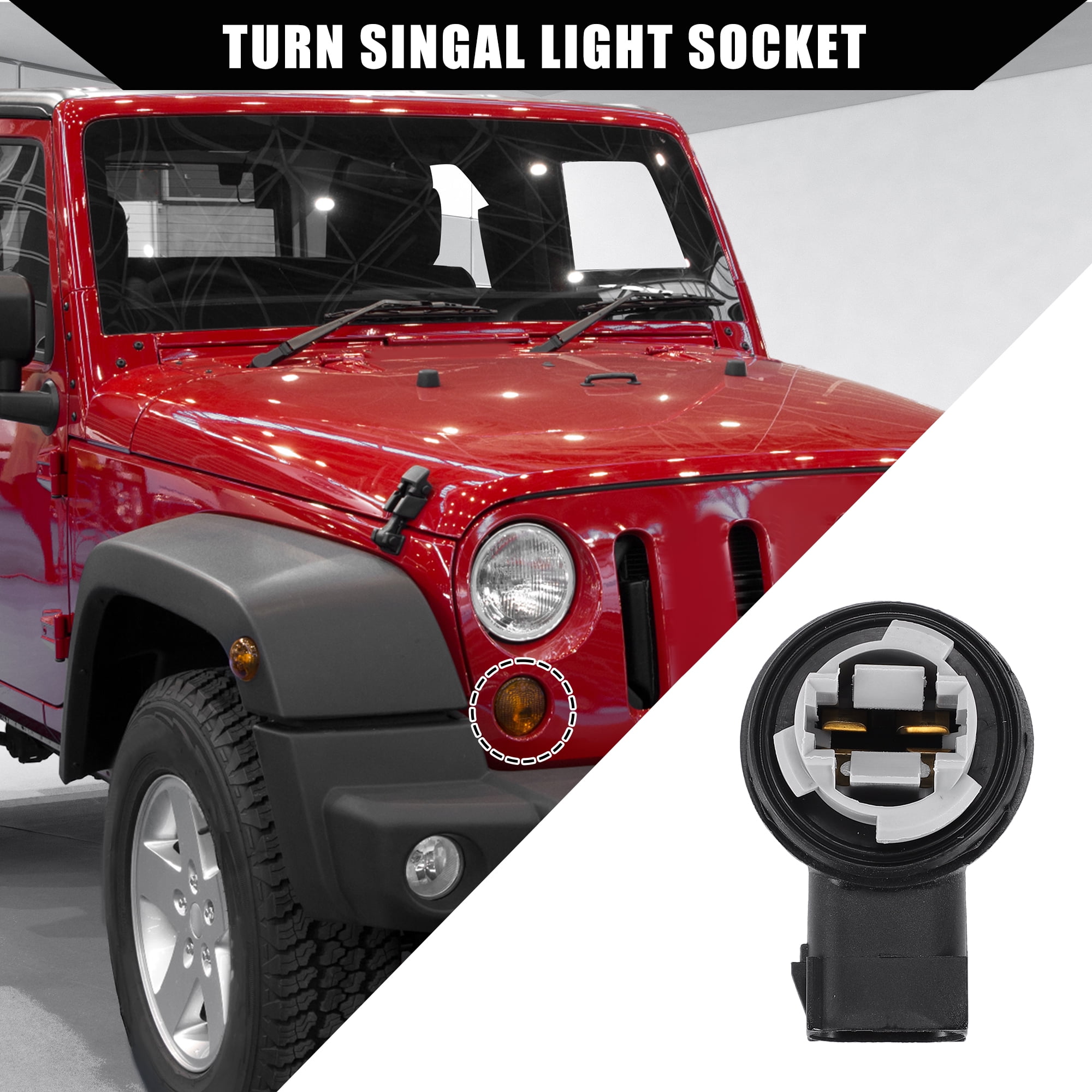 Unique Bargains Turn Signal Light Socket for Jeep Wrangler JK JKU 2007-2018