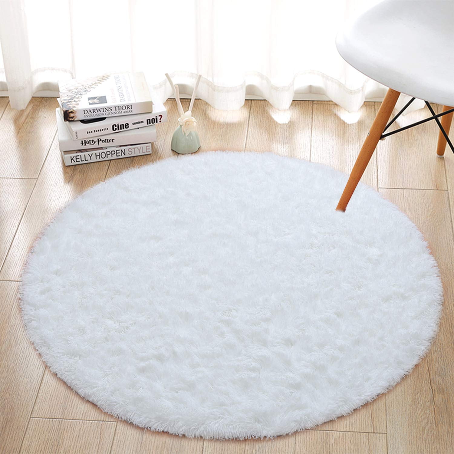 Round Area Rugs for Children Play Super Soft Mat Living Room Home Shaggy Carpet 