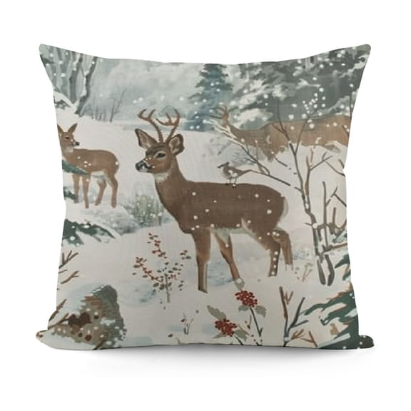 YINGXI Pillow Covers Rustic Cabin Brown Auqa Themed Style Print Decorative Outdoor Pillowcases Christmas Throw Cushion Case Decor for Couch Sofa Bed 12x12in