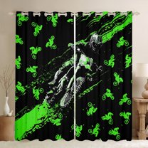 Castle Fairy Motorcycle Motocross Blackout Curtains Set of 2 (52x84 Each) for Female Men Adults,Extreme Sport Window Curtains,Dirt Bike Curtains and Drapes,Breathable Home Decor