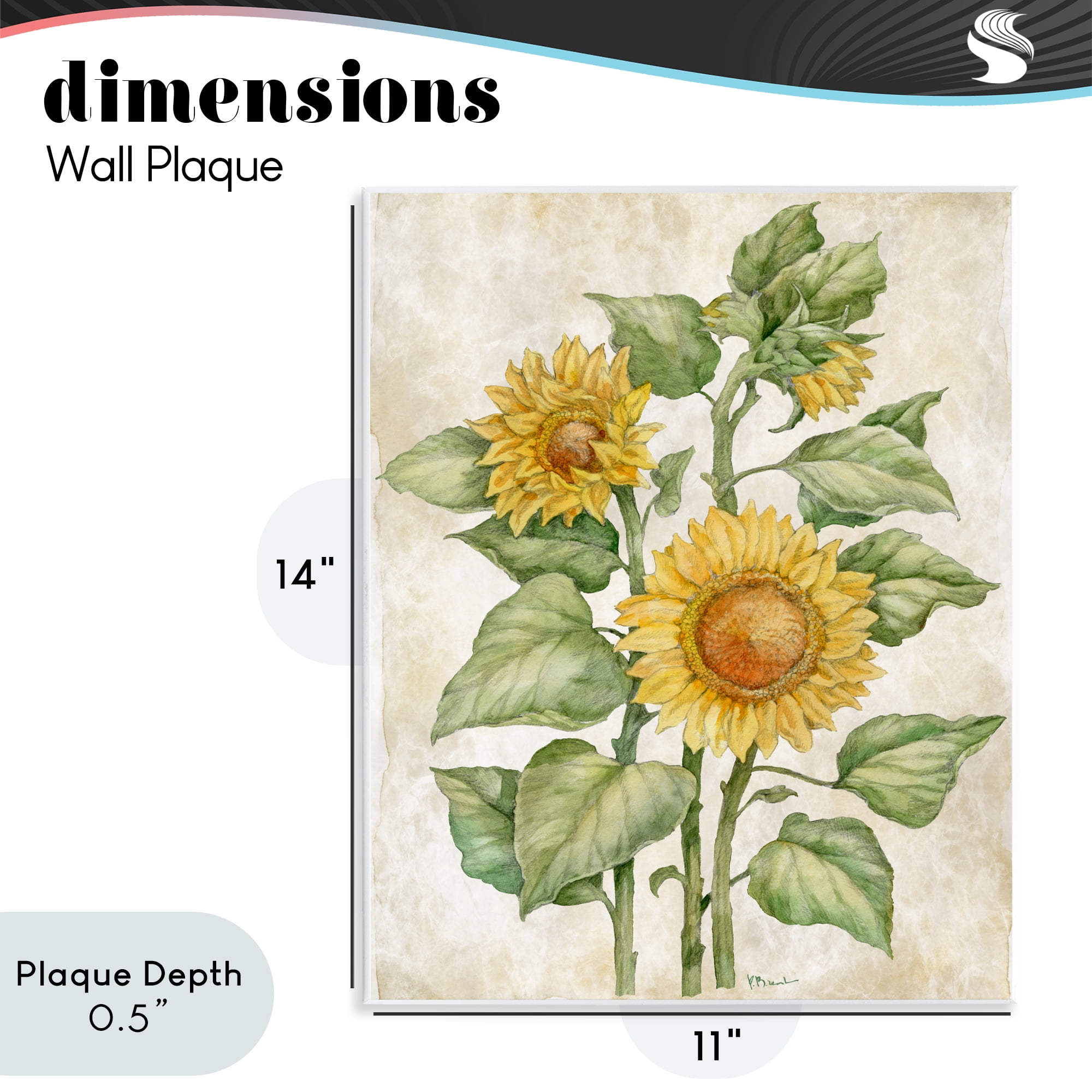 Stupell Industries Floral Journal Sunflower Wall Plaque Art, design by Paul Brent