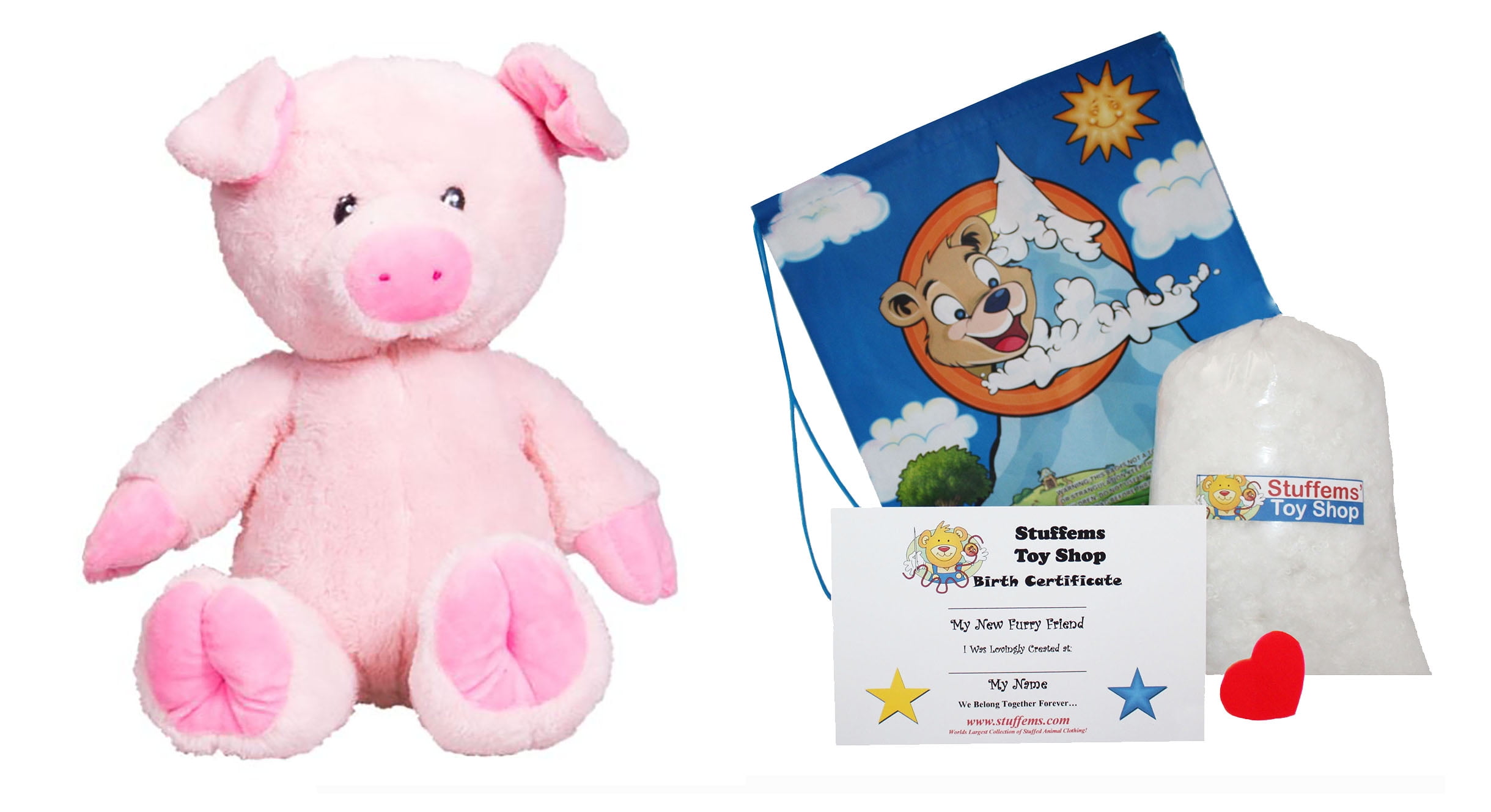 Make Your Own Stuffed Animal Mini 8 Inch Very Soft Pudge the Pig Kit - No Sewing Required