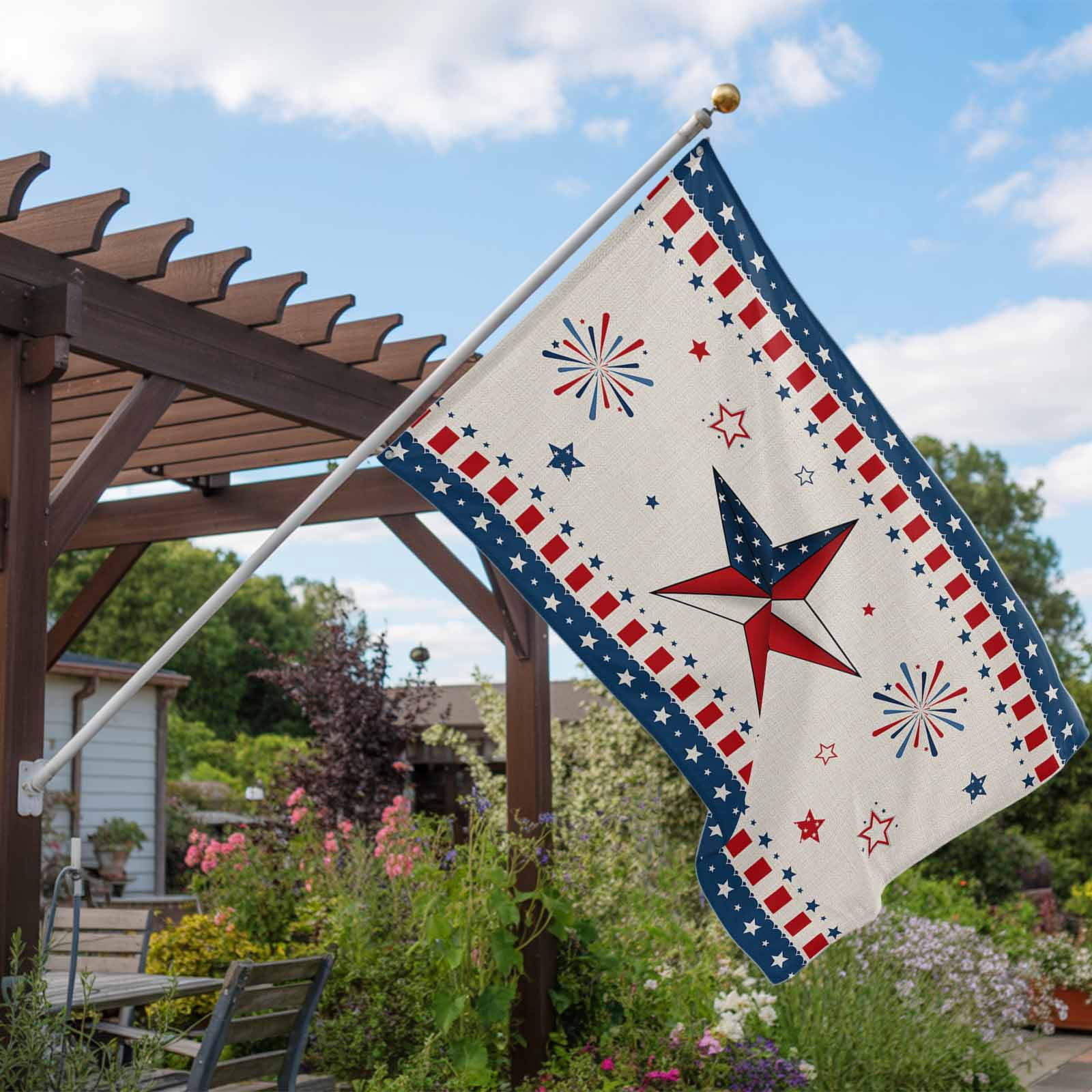 4th of July Flags for Outside 3x5 ft American USA Flag Outdoor Flags Double Sided Grommets House Banner Patriotic Star Red Stripes Patio Yard Flag for Outdoor Party Porch Independence Day