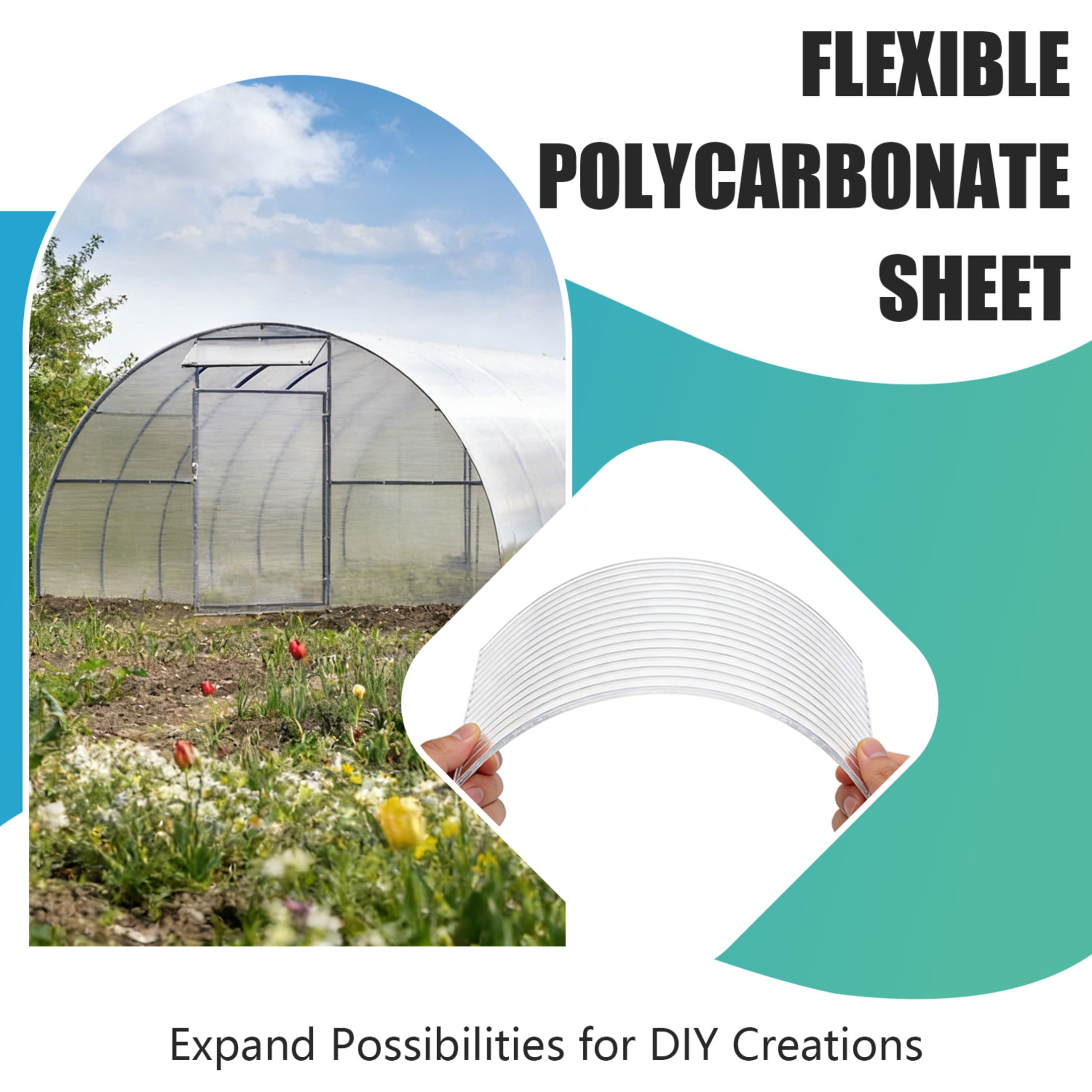 Noble House 12 Pack Twin-Wall Polycarbonate Greenhouse Panels, 5 ft x 2 ft UV-Protected Sheets, Transparent