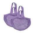 thumbnail image 6 of Simple Ecology Organic Cotton Heavy Duty Double Handle Reusable Market, Beach, Grocery Shopping String Tote Bag - Lavender 2 Pack, 6 of 6