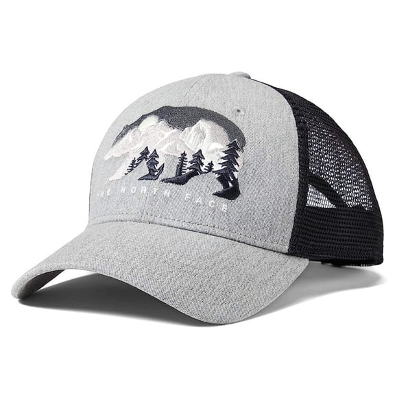 The North Face Mudder Trucker Hat Unisex Light Gray Embroidered Snapback UPS171