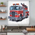 thumbnail image 5 of Fire Trucks Sheer Curtains 84 Inches Long, Modern Cartoons Vehicles Light Filering Curtains, Breathable Simi Curtain Privacy Drapes for Living Room Bedroom Lightweight Window Treatment, 5 of 9