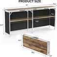 thumbnail image 2 of LYYHTY 78" Portable Bar Table, 2-Tier Shelves, Mobile Bar Table for Events, Party, Camping, Picnic, Tradeshow, Indoor with Black Skirt, 2 of 9