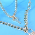 thumbnail image 7 of Soumake Women Necklace Smooth Two Layers Key And Lock Pendant Hollow Chain Retro Stainless Individual Clavical Necklace Neck Decoration Jewelry, 7 of 7