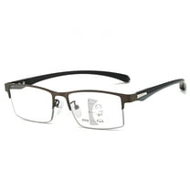 Newliyin Progressive Reading Glasses with Blue Light Filter, No-Line Bifocals Computer Glasses, Lightweight TR & Metal Frame, Adjustable Hinge for Men and Women, Grey, 2.5 x