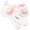 thumbnail image 1 of 1 pieza de peluche de unicornio con forma de almohada, color arcoíris, adorable para niñas, color blanco., 1 of 6