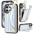 thumbnail image 1 of Funda Petitian para iPhone 16 Plus tipo cartera de piel azul, 1 of 6