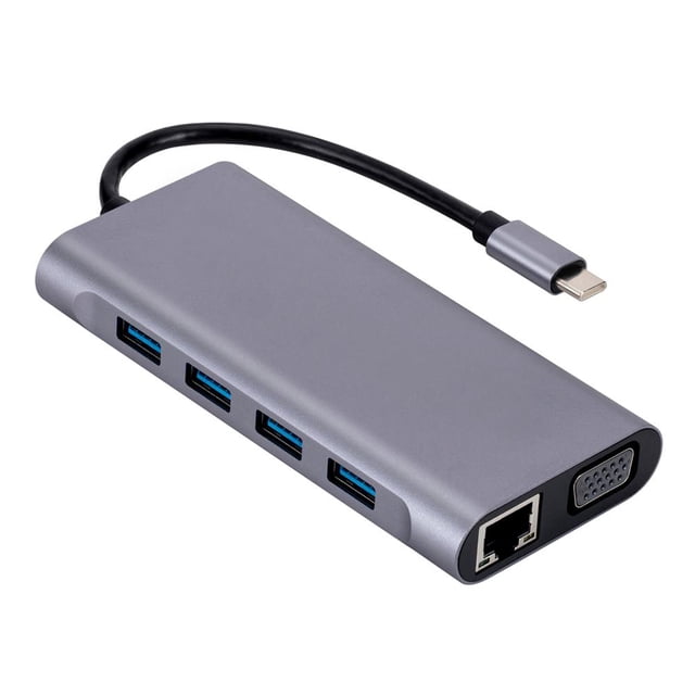 Adaptador 11 en 1 Tipo-C Adaptador de puerto múltiple de transmisión de 5 Gbps para computadora portátil Likrtyny Para estrenar