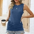 thumbnail image 5 of MSJUHEG Tank Tops Women's Basic Wide Strap Cami Women's Relaxed Fit Sleeveless Ribbed Tank Tops for Women's Halter Casual Loose Fit Basic Shirts Women's Tank Tops Navy M, 5 of 9