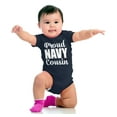 thumbnail image 4 of Proud Navy Cousin Military Family Romper Boys or Girls Infant Baby Brisco Brands NB, 4 of 7