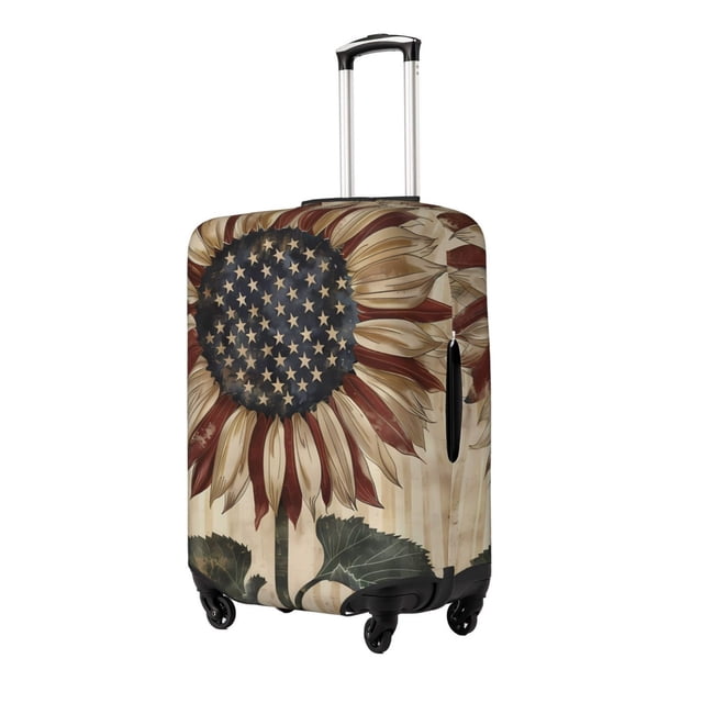 Fotbe USA Sunflower Flag Funda Protectora para Equipaje, Antirrayones y Resistente a la Suciedad, Compatible con Maletas de 18 a 32 Pulgadas-Medium