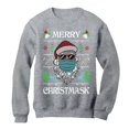 thumbnail image 1 of Tstars Merry Christmask 2020 Quarantine Santa Face Mask Ugly Christmas Women Sweatshirt, 1 of 5