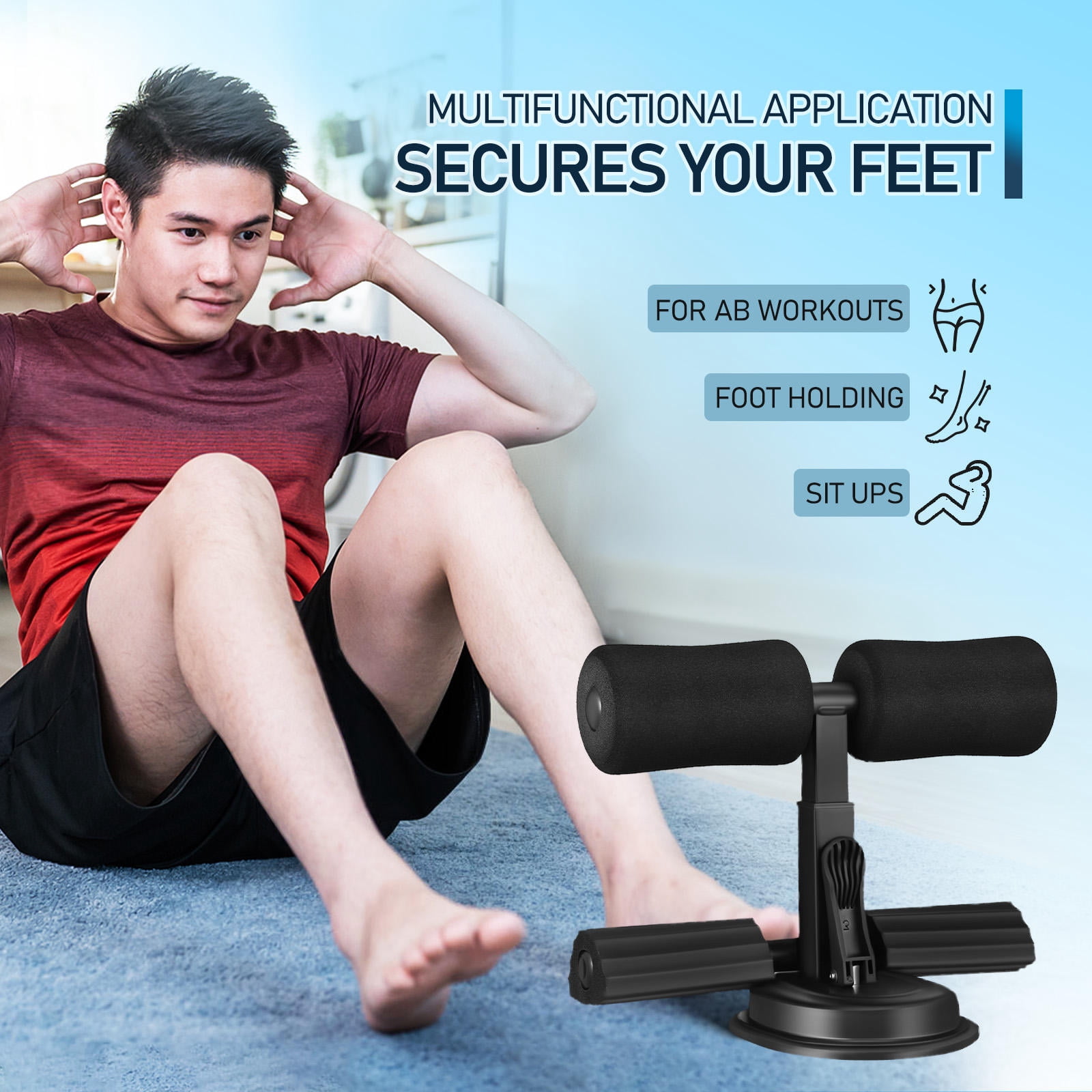 GAXIRE Sit Up Bench for Ab Workouts, Adjustable Home and Office Exercise Equipment for Core Strength Training
