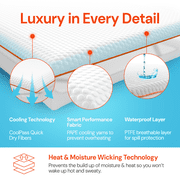 Dormeo Premium Mattress Protector Queen Bed Waterproof Mattress Protector with Cooling Technology