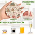 thumbnail image 2 of Yayeee 6 PCS Drink Coasters with Holder Set Woven Absorbent Round Tabletop Hot Pad, Red Nordic Christmas House, 2 of 7