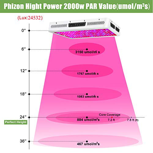 Phlizon 2000W High Power Series LED Grow Light for Indoor Plant Medicals Flower 