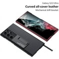 thumbnail image 5 of for Samsung Galaxy S22 Ultra Case, with Kickstand Luxury Ultra-Thin PU Plain Leather Pattern Vintage,Camera Protection with Pen Hole Cover Slim for Galaxy S22 Ultra (S22Ultra,Green Plain), 5 of 10