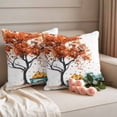 thumbnail image 2 of Orange Tree Fall Outdoor Waterproof Pillow Covers, Vintage Teal Truck Thanksgiving Pumpkin Decorative Square Throw Pillowcase Sofa Cushion Sham for Patio/Couch/Chair, 24"x24" 2 Pack, 2 of 8